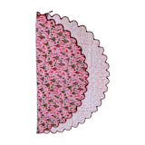 "Scalloped Blockprint Quilted Tree Skirt in Reversible Holiday Arch and Stripes" - Tree Skirts in pink by Michelle Pham