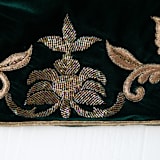 "Standard Size green velvet gold embroidered tree skirt holiday Christmas" - Tree Skirts in green by Courtney Bedi
