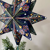 "Navy Woodland Tree Topper" - Tree Toppers in multicolor by Emily Morris