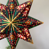 "Red and Green Honeysuckle Topper" - Tree Toppers in multicolor by Emily Morris