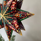 "Red and Green Honeysuckle Topper" - Tree Toppers in multicolor by Emily Morris