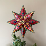 "Ref Floral Tree Topper" - Tree Toppers in red by Emily Morris