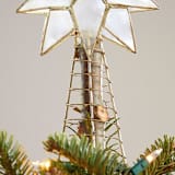 "Small Gold Capiz Shell Star Tree Topper" - Tree Toppers in white by Aahlada Chennupati