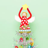 "Angel Tree Topper - Joy Red" - Tree Toppers in red by French Knot