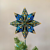"Blue Flower Tree Topper" - Tree Toppers in multicolor by Emily Morris
