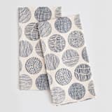 "Minimalist circles" - Tea Towel in Navy by Sabrin Deirani - Tea Towel Pair