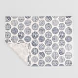 "Minimalist circles" - Tea Towel in Navy by Sabrin Deirani - Full Towel with Hanging Loop