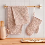 "Animal Dots" - Tea Towel in Tan by Michelle Fifis - In Home
