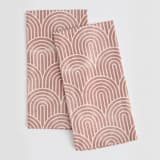 "Deco Arches" - Tea Towel in Pink by Hooray Creative - Tea Towel Pair