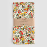 "Field of Florals" - Tea Towel in Scarlet by Kelsey Carlson - Packaged Set