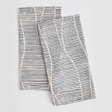 "Wavy" - Tea Towel in Storm by Michelle Taylor - Tea Towel Pair