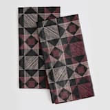 "Sketched Quilt" - Tea Towel in Rust by Alethea and Ruth - Tea Towel Pair