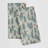 "Winter Play" - Tea Towel in Forest by Meggy Masters - Tea Towel Pair