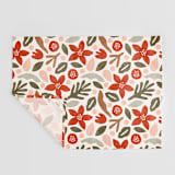 "Winter Mix" - Tea Towel in Poinsettia by Michelle Taylor - Full Towel with Hanging Loop