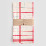 "Fun plaid" - Tea Towel in Peppermint by Creo Study - Packaged Set