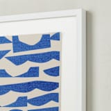 "Abstract Waves" - Textile Art Print in Bold Blue by Ampersand Design Studio - Frame - Close Up