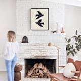 "Birds" - Textile Art Print in Midnight by Alexandra Dzh - In a Room