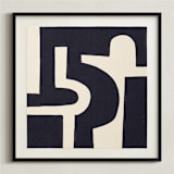 "Bold Pathways" - Textile Art Print in Midnight by Ilana Greenberg - Framed