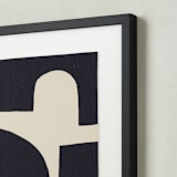 "Bold Pathways" - Textile Art Print in Midnight by Ilana Greenberg - Frame - Close Up