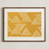"The Mountain Top" - Textile Art Print in Mustard by Amber Barkley - Framed