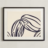 "almond milk" - Textile Art Print in Midnight by Carolyn MacLaren - Framed