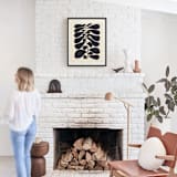"Black Plant - Black" - Textile Art Print in Black by Alisa Galitsyna - In a Room