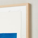 "Ceramic Bowl Still Life" - Textile Art Print in Bold Blue by Roseanne Kenny - Frame - Close Up