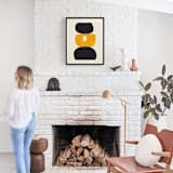 "New Dance" - Textile Art Print in Mustard by Deborah Velasquez - In a Room