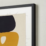 "New Dance" - Textile Art Print in Mustard by Deborah Velasquez - Frame - Close Up