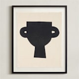 "Reclaimed Vessel I" - Textile Art Print in Ink by AK Graphics - Framed