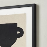 "Reclaimed Vessel I" - Textile Art Print in Ink by AK Graphics - Frame - Close Up