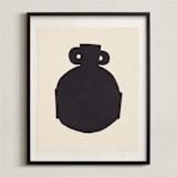 "Reclaimed Vessel III" - Textile Art Print in Ink by AK Graphics - Framed
