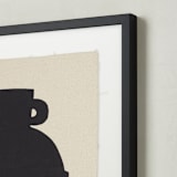 "Reclaimed Vessel III" - Textile Art Print in Ink by AK Graphics - Frame - Close Up
