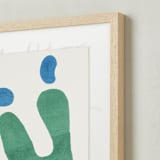 "Summer in Bloom" - Textile Art Print in Bold Blue by Kisco Print Shop - Frame - Close Up