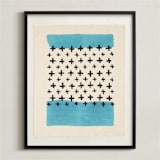 "Positivity - Cornflower" - Textile Art Print in Cornflower by Rochelle Renee - Framed