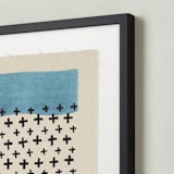 "Positivity - Cornflower" - Textile Art Print in Cornflower by Rochelle Renee - Frame - Close Up