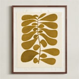"Black Plant - Forest" - Textile Art Print in Forest by Alisa Galitsyna - Framed