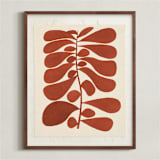"Black Plant -- Earth" - Textile Art Print in Earth by Alisa Galitsyna - Framed