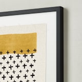 "Positivity - Mustard" - Textile Art Print in Mustard by Rochelle Renee - Frame - Close Up