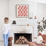 "Dwell" - Textile Art Print in Brick by Christine Llewellyn - In a Room