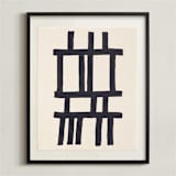 "Ink Study N3" - Textile Art Print in Ink by Gina Ortiz - Framed