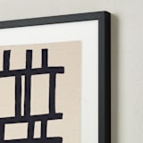 "Ink Study N3" - Textile Art Print in Ink by Gina Ortiz - Frame - Close Up