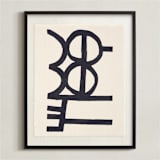 "Ink Study N4" - Textile Art Print in Ink by Gina Ortiz - Framed