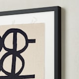 "Ink Study N4" - Textile Art Print in Ink by Gina Ortiz - Frame - Close Up