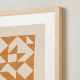 "Quilt" - Textile Art Print in Rust Orange by Beth Vassalo - Frame - Close Up