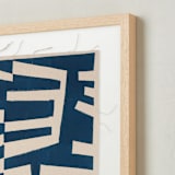 "Shouting" - Textile Art Print in Navy by Lauren Brown - Frame - Close Up
