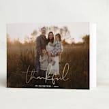 "Thankful" - Thanksgiving Cards in Snow by Morgan Kendall - Folded Card