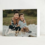 "Lettered Thankful" - Thanksgiving Cards in Snow by Itsy Belle Studio - Folded Card
