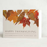 "Gilded Autumn Leaves" - Thanksgiving Cards in Spice by Heather Schertzer - Folded Card