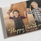 "Happy Thanksgiving" - Thanksgiving Cards in Lemon by Hooray Creative - Detail